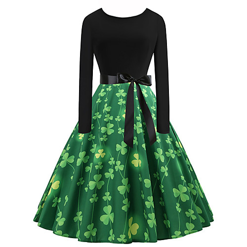 Women's Swing Dress Knee Length Dress White Black Blue Yellow Green Long Sleeve Print Patchwork Print Fall Spring Round Neck Elegant Vintage Halloween Cotton 2021 S M L XL XXL
Women's Swing Dress Knee Length Dress White Black Blue Yellow Green Long Sleeve Print Patchwork Print Fall Spring Round Neck Elegant Vintage Halloween Cotton 2021 S M L XL XXL