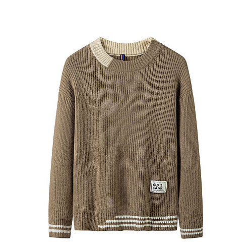 Men's Stylish Basic Oversized Knitted Color Block Pullover Acrylic Fibers Long Sleeve Sweater Cardigans Crew Neck Fall Winter Black Khaki Beige
Men's Stylish Basic Oversized Knitted Color Block Pullover Acrylic Fibers Long Sleeve Sweater Cardigans Crew Neck Fall Winter Black Khaki Beige