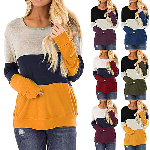 Women's Sweatshirt Pullover Patchwork Crew Neck Cotton Color Block Sport Athleisure Sweatshirt Top Long Sleeve Warm Soft Comfortable Everyday Use Daily General Use / Winter
Women's Sweatshirt Pullover Patchwork Crew Neck Cotton Color Block Sport Athleisure Sweatshirt Top Long Sleeve Warm Soft Comfortable Everyday Use Daily General Use / Winter