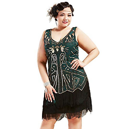 women's plus size flapper dresses 1920s v neck beaded fringed great gatsby dress (gold & dark green, 5x-large)
women's plus size flapper dresses 1920s v neck beaded fringed great gatsby dress (gold & dark green, 5x-large)