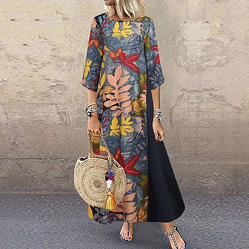 Women's Shift Dress Maxi long Dress Orange Gold Dusty Blue Half Sleeve Print Patchwork Fall Spring Round Neck Hot Vintage Cotton Linen M L XL XXL 3XL 4XL 5XL
Women's Shift Dress Maxi long Dress Orange Gold Dusty Blue Half Sleeve Print Patchwork Fall Spring Round Neck Hot Vintage Cotton Linen M L XL XXL 3XL 4XL 5XL