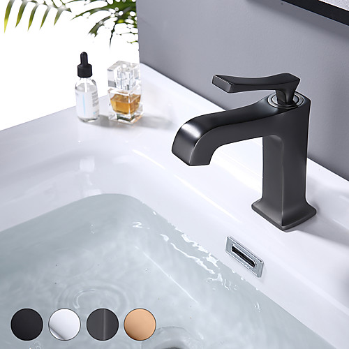 

Bathroom Sink Faucet - Black / Chrome / Rose Gold / Gun Color Deck Mounted Vanity Vessel Sink Basin Faucet Mixer Showerroom Centerset Single Handle One Hole Bath Taps