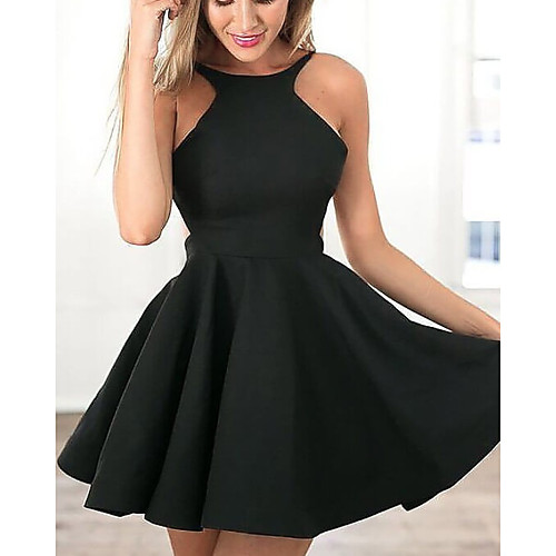 A-Line Little Black Dress Sexy Homecoming Cocktail Party Dress Halter Neck Sleeveless Short / Mini Satin with Pleats 2021
A-Line Little Black Dress Sexy Homecoming Cocktail Party Dress Halter Neck Sleeveless Short / Mini Satin with Pleats 2021