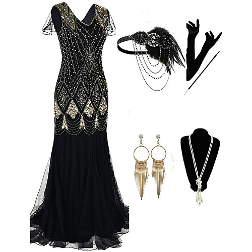 The Great Gatsby 1920s Vintage Vacation Dress Flapper Dress Outfits Masquerade Prom Dress Women's Tassel Fringe Costume Brown black / BlackGolden / Black Vintage Cosplay Party Prom / Body Jewelry
The Great Gatsby 1920s Vintage Vacation Dress Flapper Dress Outfits Masquerade Prom Dress Women's Tassel Fringe Costume Brown black / BlackGolden / Black Vintage Cosplay Party Prom / Body Jewelry