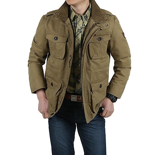 men's casual military windbreaker jacket stand collar field coat with shoulder straps khaki
men's casual military windbreaker jacket stand collar field coat with shoulder straps khaki