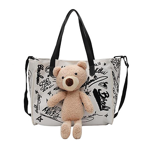 Women's Bags PU Leather Polyester Tote Top Handle Bag Bear Daily Office & Career 2021 Tote Handbags White Black
Women's Bags PU Leather Polyester Tote Top Handle Bag Bear Daily Office & Career 2021 Tote Handbags White Black