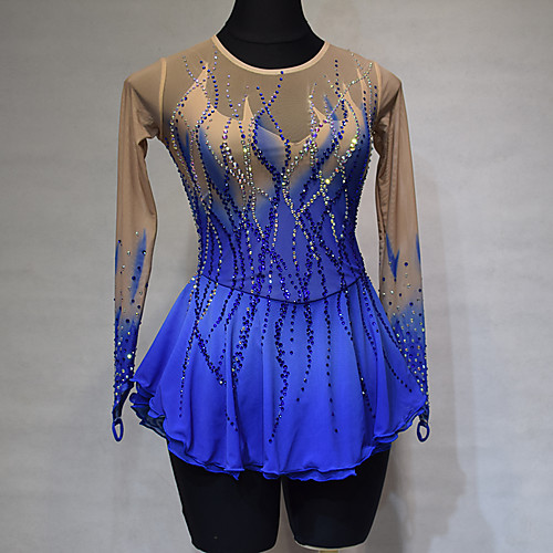 Figure Skating Dress Women's Girls' Ice Skating Dress Blue Spandex High Elasticity Training Competition Skating Wear Patchwork Crystal / Rhinestone Long Sleeve Ice Skating Winter Sports Figure Skating
Figure Skating Dress Women's Girls' Ice Skating Dress Blue Spandex High Elasticity Training Competition Skating Wear Patchwork Crystal / Rhinestone Long Sleeve Ice Skating Winter Sports Figure Skating