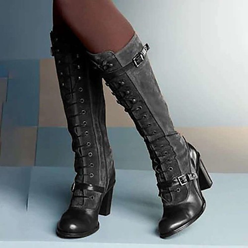 Women's Boots Block Heel Boots Chunky Heel Round Toe Knee High Boots Classic Daily PU Solid Colored Black Khaki Brown / Over The Knee Boots
Women's Boots Block Heel Boots Chunky Heel Round Toe Knee High Boots Classic Daily PU Solid Colored Black Khaki Brown / Over The Knee Boots