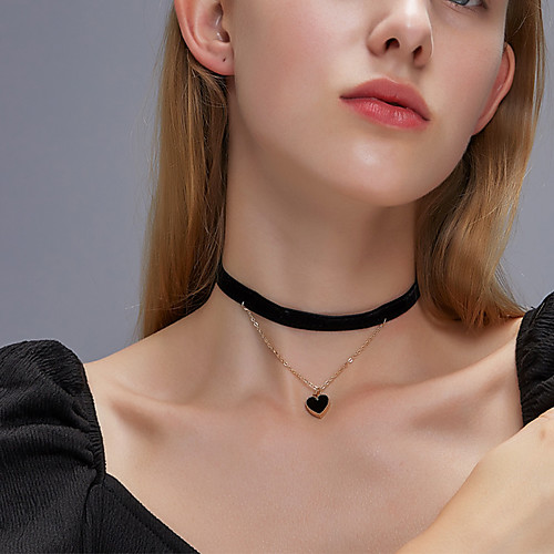 Women's Choker Necklace Necklace Classic Heart Bohemian Fashion Classic Trendy Alloy Black Red Green Dark Blue 39 cm Necklace Jewelry 1pc For Street Gift Beach Festival
Women's Choker Necklace Necklace Classic Heart Bohemian Fashion Classic Trendy Alloy Black Red Green Dark Blue 39 cm Necklace Jewelry 1pc For Street Gift Beach Festival