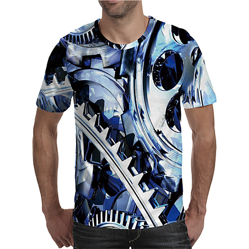 Men's T shirt 3D Print Graphic 3D Machine Plus Size Print Short Sleeve Daily Tops Elegant Exaggerated Blue
Men's T shirt 3D Print Graphic 3D Machine Plus Size Print Short Sleeve Daily Tops Elegant Exaggerated Blue
