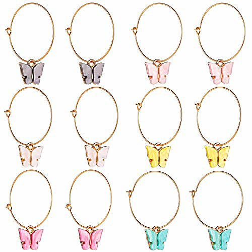 butterfly drop earrings for women & girls huggie small hoop earrings with gold-plated 6 pack (grey/pink/white/yellow/rose red/lake blue)
butterfly drop earrings for women & girls huggie small hoop earrings with gold-plated 6 pack (grey/pink/white/yellow/rose red/lake blue)