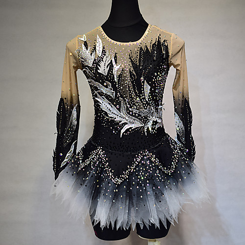 Figure Skating Dress Women's Girls' Ice Skating Dress Black Spandex High Elasticity Training Competition Skating Wear Floral Patchwork Crystal / Rhinestone Long Sleeve Ice Skating Winter Sports
Figure Skating Dress Women's Girls' Ice Skating Dress Black Spandex High Elasticity Training Competition Skating Wear Floral Patchwork Crystal / Rhinestone Long Sleeve Ice Skating Winter Sports