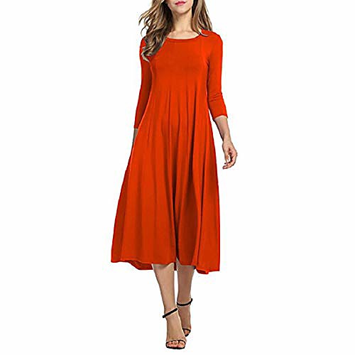 women's long sleeve loose plain maxi dress casual round neck solid color ladies evening long dresses orange
women's long sleeve loose plain maxi dress casual round neck solid color ladies evening long dresses orange