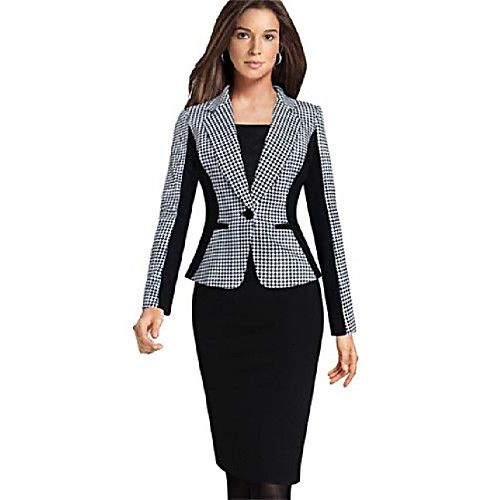 ladies' temperament elegant houndstooth color patchwork slim waist one grain of button plaid long sleeve women's blazer jacket
ladies' temperament elegant houndstooth color patchwork slim waist one grain of button plaid long sleeve women's blazer jacket