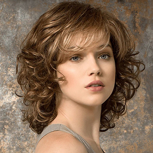 Synthetic Wig Curly With Bangs Wig Medium Length Brown Synthetic Hair Women's Fashionable Design Exquisite Fluffy Brown
Synthetic Wig Curly With Bangs Wig Medium Length Brown Synthetic Hair Women's Fashionable Design Exquisite Fluffy Brown
