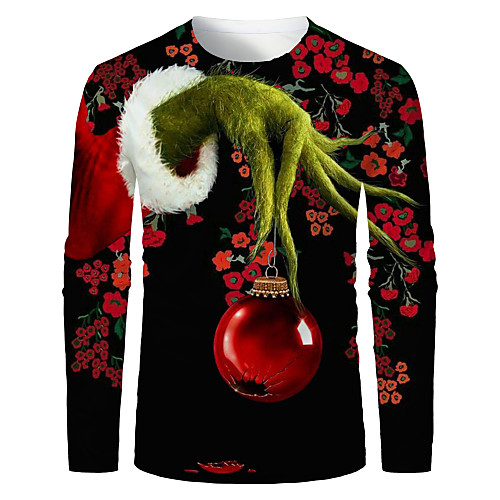 Men's T shirt 3D Print Graphic 3D Print Long Sleeve Christmas Tops Black / Red
Men's T shirt 3D Print Graphic 3D Print Long Sleeve Christmas Tops Black / Red