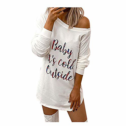 baby it's cold outside t-shirt dress for women long sleeve off shoulder mini dresses white
baby it's cold outside t-shirt dress for women long sleeve off shoulder mini dresses white