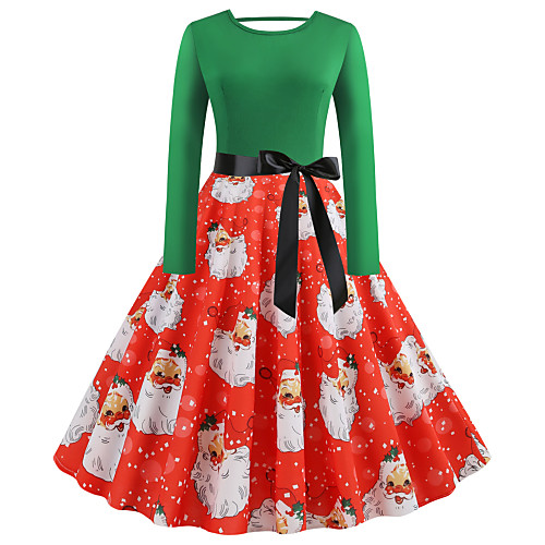 Women's Sheath Dress Knee Length Dress Green Long Sleeve Print Patchwork Winter Round Neck Vintage Christmas 2021 S M L XL XXL 3XL 4XL 5XL
Women's Sheath Dress Knee Length Dress Green Long Sleeve Print Patchwork Winter Round Neck Vintage Christmas 2021 S M L XL XXL 3XL 4XL 5XL