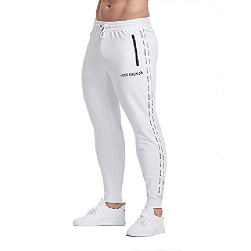 men's striped slim jogger sweatpants with zipper pockets for training, running and workout white s
men's striped slim jogger sweatpants with zipper pockets for training, running and workout white s