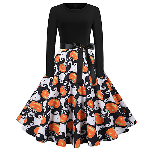 Pumpkin Dress Adults Women's Vacation Dress Halloween Halloween Festival / Holiday Polyster Black Women's Easy Carnival Costumes
Pumpkin Dress Adults Women's Vacation Dress Halloween Halloween Festival / Holiday Polyster Black Women's Easy Carnival Costumes