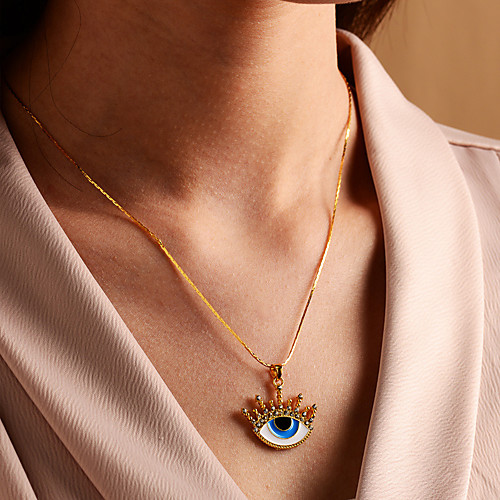 Pendant Necklace Women's Geometrical Floral / Botanicals Evil Eye European Colorful Cute Gold Light Blue 45 cm Necklace Jewelry 1pc for Daily irregular
Pendant Necklace Women's Geometrical Floral / Botanicals Evil Eye European Colorful Cute Gold Light Blue 45 cm Necklace Jewelry 1pc for Daily irregular