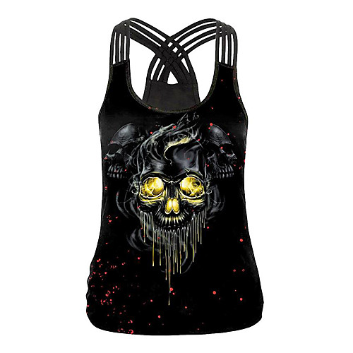 Women's Halloween Tank Top Bull Backless U Neck Tops Halloween Basic Top Black
Women's Halloween Tank Top Bull Backless U Neck Tops Halloween Basic Top Black
