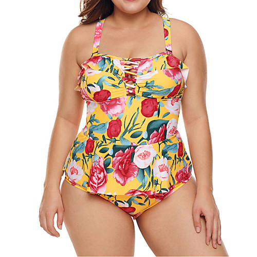 Women's One Piece Swimsuit Floral Padded Swimwear Bodysuit Swimwear Yellow Breathable Quick Dry High Elasticity Sleeveless - Swimming Surfing Beach Autumn / Fall Spring Plus Size / Nylon / Elastane
Women's One Piece Swimsuit Floral Padded Swimwear Bodysuit Swimwear Yellow Breathable Quick Dry High Elasticity Sleeveless - Swimming Surfing Beach Autumn / Fall Spring Plus Size / Nylon / Elastane