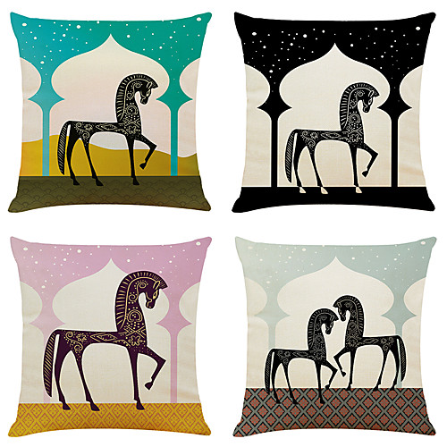 Set of 4 Art Horse Linen Square Decorative Throw Pillow Cases Sofa Cushion Covers 18x18
Set of 4 Art Horse Linen Square Decorative Throw Pillow Cases Sofa Cushion Covers 18x18
