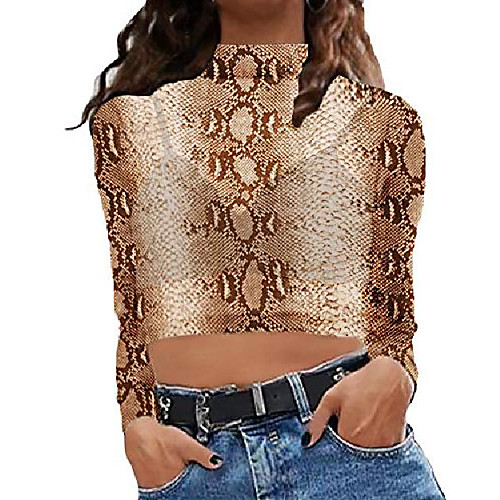 women's short sleeve/long sleeve mesh crop tops tee blouse (x-large, 1058 (2#snake skin))
women's short sleeve/long sleeve mesh crop tops tee blouse (x-large, 1058 (2#snake skin))