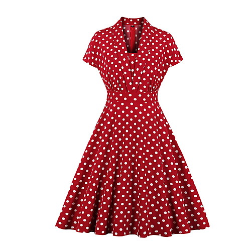 Women's A Line Dress Knee Length Dress Red Short Sleeve Polka Dot Print Fall V Neck Elegant Casual 2021 S M L XL XXL
Women's A Line Dress Knee Length Dress Red Short Sleeve Polka Dot Print Fall V Neck Elegant Casual 2021 S M L XL XXL