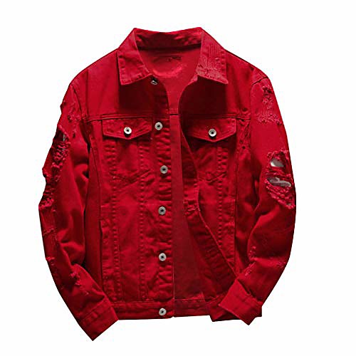 mens autumn winter jacket solid turn-down collar long sleeve coat ripped denim button down jackets(red,medium)
mens autumn winter jacket solid turn-down collar long sleeve coat ripped denim button down jackets(red,medium)
