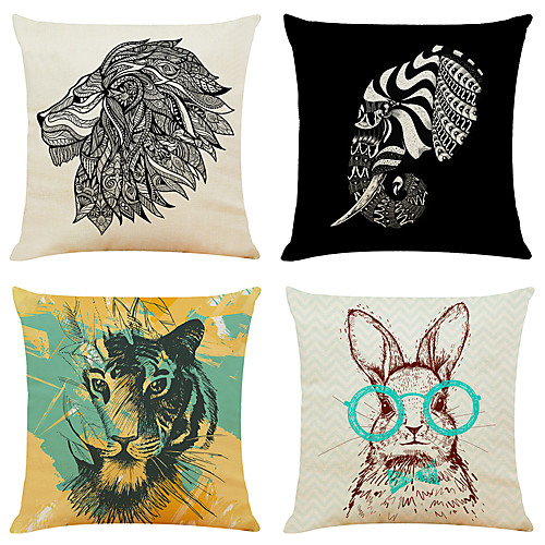 Set of 4 Art Animal Linen Square Decorative Throw Pillow Cases Sofa Cushion Covers 18x18
Set of 4 Art Animal Linen Square Decorative Throw Pillow Cases Sofa Cushion Covers 18x18