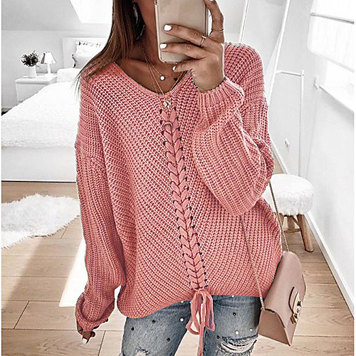 Women's Casual Knitted Solid Colored Pullover Long Sleeve Sweater Cardigans V Neck Spring Fall Wine Red Black Yellow
Women's Casual Knitted Solid Colored Pullover Long Sleeve Sweater Cardigans V Neck Spring Fall Wine Red Black Yellow