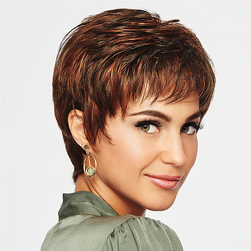 Synthetic Wig Straight Asymmetrical Wig Short Light Brown Dark Brown Synthetic Hair Women's Fashionable Design Exquisite Dark Brown Light Brown
Synthetic Wig Straight Asymmetrical Wig Short Light Brown Dark Brown Synthetic Hair Women's Fashionable Design Exquisite Dark Brown Light Brown
