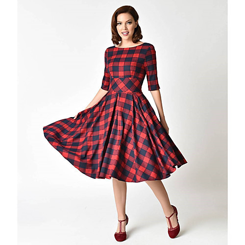 Women's Swing Dress Knee Length Dress Red Half Sleeve Color Block Backless Fall Winter Round Neck Casual 2021 S M L XL XXL
Women's Swing Dress Knee Length Dress Red Half Sleeve Color Block Backless Fall Winter Round Neck Casual 2021 S M L XL XXL