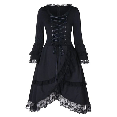 Women's A Line Dress Short Mini Dress Black Long Sleeve Solid Color Split Lace Bow Fall Round Neck Vintage Flare Cuff Sleeve 2021 S M L XL XXL 3XL 4XL 5XL
Women's A Line Dress Short Mini Dress Black Long Sleeve Solid Color Split Lace Bow Fall Round Neck Vintage Flare Cuff Sleeve 2021 S M L XL XXL 3XL 4XL 5XL