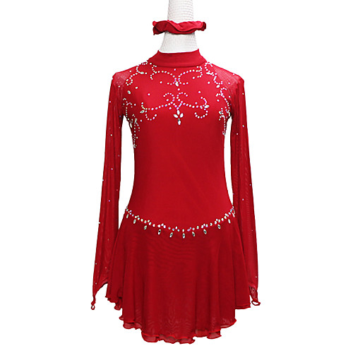 Figure Skating Dress Women's Girls' Ice Skating Dress Red Asymmetric Hem Spandex High Elasticity Training Competition Skating Wear Patchwork Solid Color Crystal / Rhinestone Long Sleeve Ice Skating
Figure Skating Dress Women's Girls' Ice Skating Dress Red Asymmetric Hem Spandex High Elasticity Training Competition Skating Wear Patchwork Solid Color Crystal / Rhinestone Long Sleeve Ice Skating