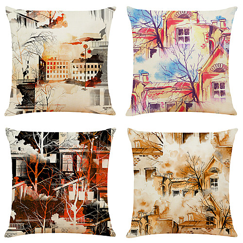 Set of 4 Abstract Architecture Linen Square Decorative Throw Pillow Cases Sofa Cushion Covers 18x18
Set of 4 Abstract Architecture Linen Square Decorative Throw Pillow Cases Sofa Cushion Covers 18x18
