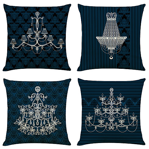 Set of 4 European Style Chandelier Linen Square Decorative Throw Pillow Cases Sofa Cushion Covers 18x18
Set of 4 European Style Chandelier Linen Square Decorative Throw Pillow Cases Sofa Cushion Covers 18x18