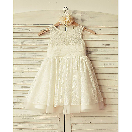 Ball Gown Short / Mini Party / Wedding Flower Girl Dresses - Lace Sleeveless Jewel Neck with Appliques / Solid
Ball Gown Short / Mini Party / Wedding Flower Girl Dresses - Lace Sleeveless Jewel Neck with Appliques / Solid