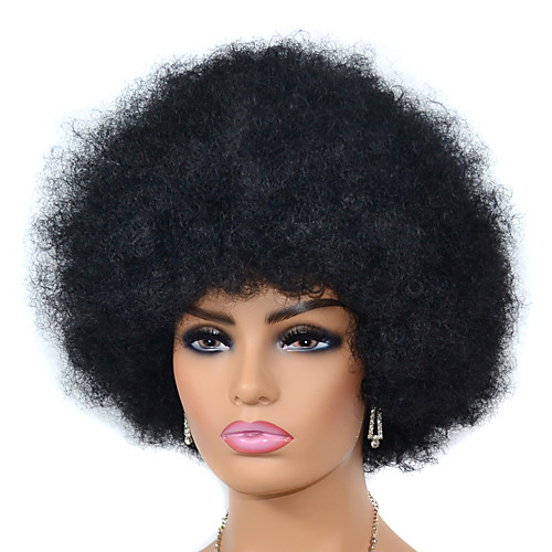 Synthetic Wig black Afro Short Bob Wig Short Black Synthetic Hair Women's For Black Women Black
Synthetic Wig black Afro Short Bob Wig Short Black Synthetic Hair Women's For Black Women Black