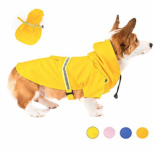 large dog raincoat lightweight rain jacket with reflective strip, adjustable hoodie for dogs (m, yellow)
large dog raincoat lightweight rain jacket with reflective strip, adjustable hoodie for dogs (m, yellow)