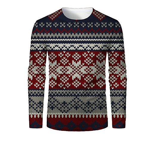 Men's T shirt 3D Print Plaid Graphic 3D Print Long Sleeve Christmas Tops Wine
Men's T shirt 3D Print Plaid Graphic 3D Print Long Sleeve Christmas Tops Wine