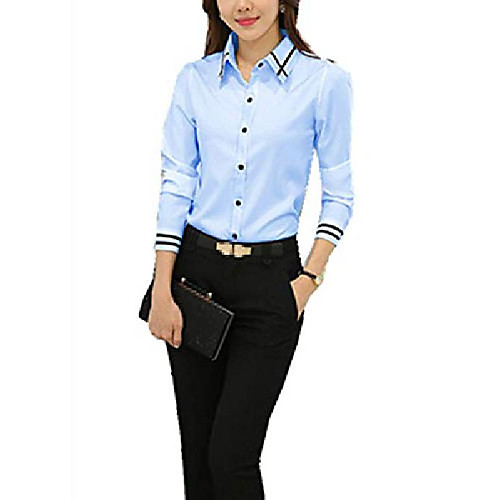 womens basic long sleeve slim button down collared shirts ol work shirts s,blue
womens basic long sleeve slim button down collared shirts ol work shirts s,blue