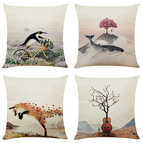 Set of 4 Creative Decorative Painting Linen Square Decorative Throw Pillow Cases Sofa Cushion Covers 18x18
Set of 4 Creative Decorative Painting Linen Square Decorative Throw Pillow Cases Sofa Cushion Covers 18x18