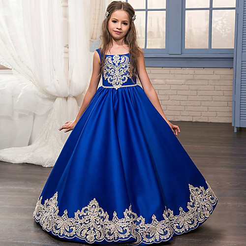Princess / Ball Gown Floor Length Party / Wedding Flower Girl Dresses - Lace / Satin Sleeveless Jewel Neck with Bow(s) / Appliques
Princess / Ball Gown Floor Length Party / Wedding Flower Girl Dresses - Lace / Satin Sleeveless Jewel Neck with Bow(s) / Appliques