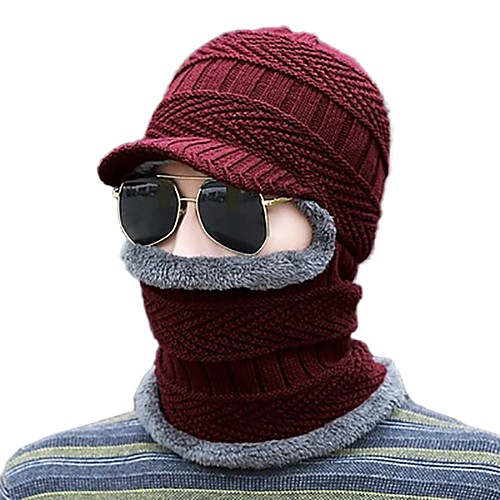 Men's Hiking Cap Visor Beanie Hat 1 set Winter Outdoor Windproof Warm Soft Thick Neck Gaiter Neck Tube Skull Cap Beanie Solid Color Woolen Cloth Black Blue Red for Fishing Climbing Running
Men's Hiking Cap Visor Beanie Hat 1 set Winter Outdoor Windproof Warm Soft Thick Neck Gaiter Neck Tube Skull Cap Beanie Solid Color Woolen Cloth Black Blue Red for Fishing Climbing Running