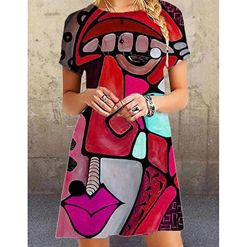 Women's Sheath Dress Short Mini Dress Blue Red Yellow Brown Short Sleeve Print Patchwork Print Summer Round Neck Casual 2021 S M L XL XXL 3XL
Women's Sheath Dress Short Mini Dress Blue Red Yellow Brown Short Sleeve Print Patchwork Print Summer Round Neck Casual 2021 S M L XL XXL 3XL