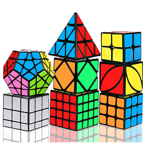 

Speed Cube Set 8 pcs Magic Cube IQ Cube 222 333 444 Speedcubing Bundle 3D Puzzle Cube Stress Reliever Puzzle Cube Stickerless Smooth Office Desk Toys Pyramid Mirror Megaminx Kid's Adults Toy