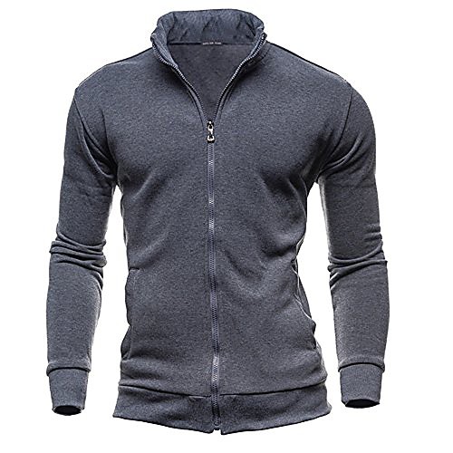 men fall winter casual sports cardigan zipper sweatshirt jacket coat dark gray
men fall winter casual sports cardigan zipper sweatshirt jacket coat dark gray